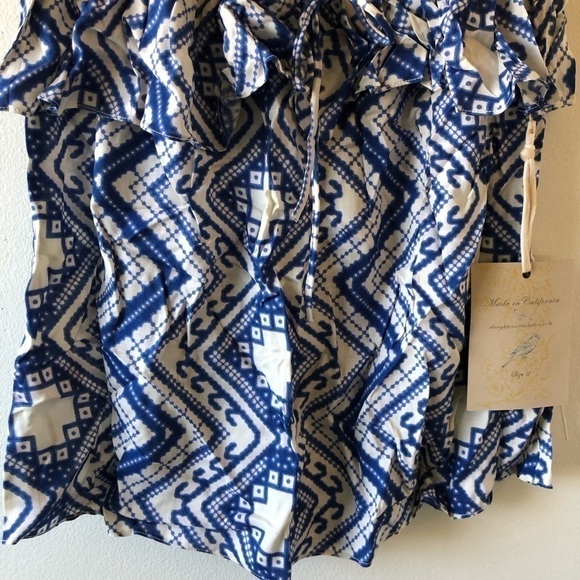 Daughters of the Revolution Blue Halter Top 3 L - Picture 7 of 9